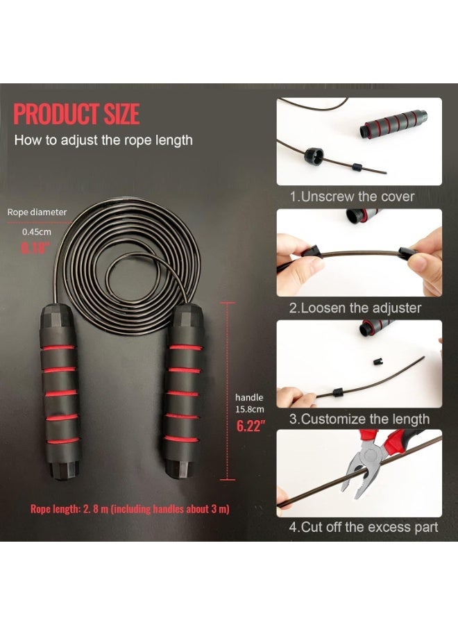 حبل قفز سكاي تاتش للرجال والنساء والأطفال، قابل للتعديل، مناسب لتمارين اللياقة البدنية، مزود بمقابض إسفنجية مانعة للانزلاق - متعدد الألوان - Image 2